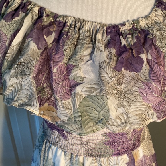 Vintage 1990s Beautiful Flirty & Airy Lavender and White Midi Fancy Dress - Picture 2 of 7